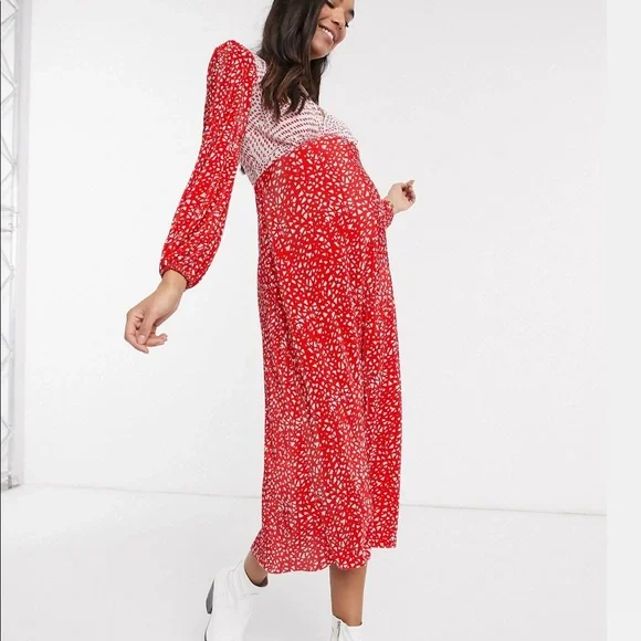 asos red and white dress Asos Striped Red and White One Shoulder Dress valentines occasion size 10